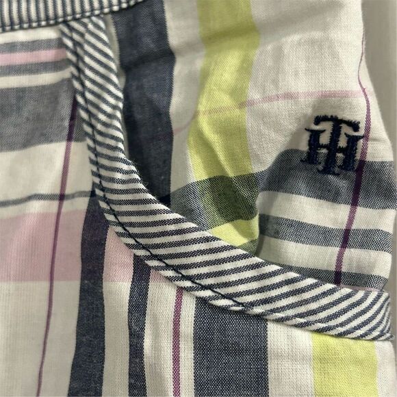 Tommy Hilfiger Womens Plaid Pajama Pants Multicolor Pink Yellow Size L - Picture 6 of 13